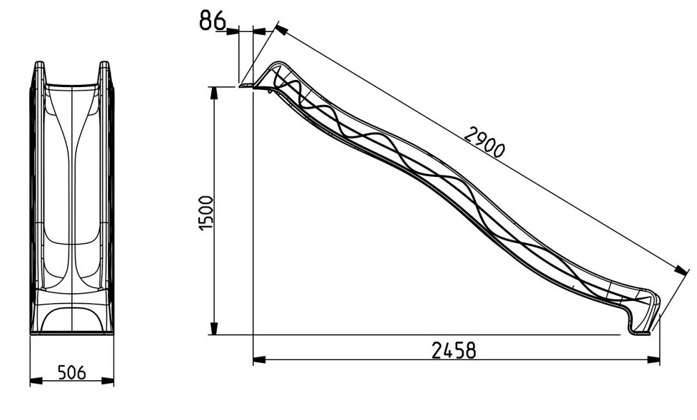 Детская горка пластиковая 3 метра скользкая спуск для детей Синий Киев - изображение 8