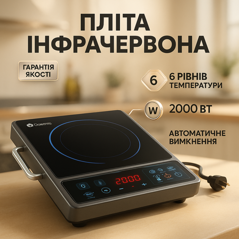 Портативная электрическая электроплита Domotec, Настольная плиты для кухни, Плита на стол электрическая MK-93 Львов - изображение 17