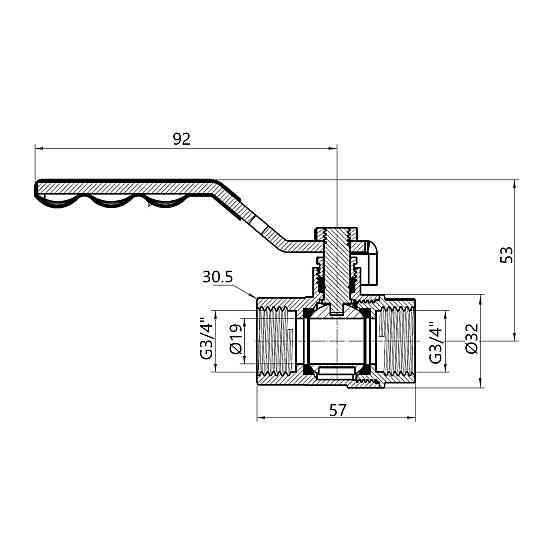 Кран кульовий Thermo Alliance Standart 3/4" ВР для газу (важіль) SD600NG20PN40 Київ