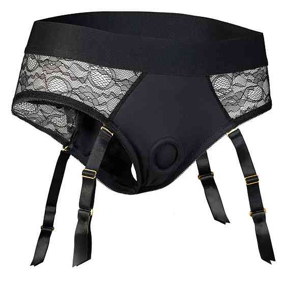 Страпон із трусиками-підв'язками Dream Toys Bold Reva, чорний, розмір S Sex Aura Київ