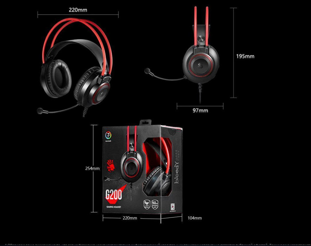 Гарнітура A4Tech Bloody G200 Black/Red чорний/червоний Харьков - изображение 1