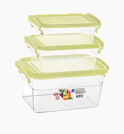 Контейнер для харчових продуктів квадратний (набір 3шт) (кольори в асортименті) Харків