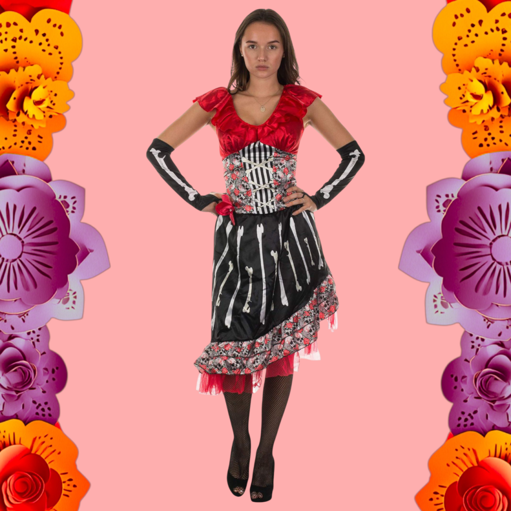 Сукня жіноча з черепами та нарукавниками для вечірки на Хелловін розмір S\М чорно-червоний Київ - фото 1