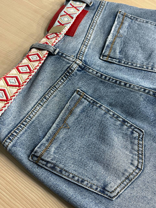 Джинсы женские Dragon 8325 палаццо ровные с поясом стрейчевые голубые, голубой, 29, 29, 76 см, 103 см Киев - изображение 4