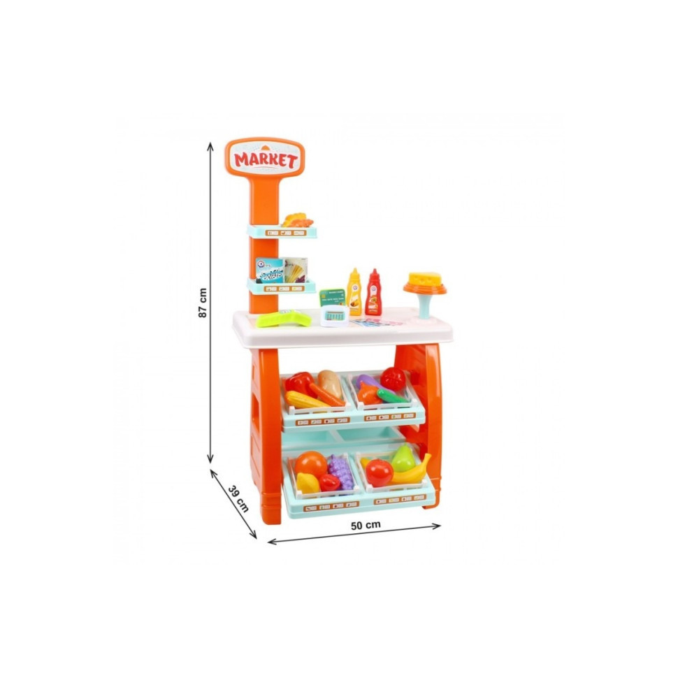 Ігровий дитячий набір "Маркет" 0730TXK прилавок з полицями, кошик, різні продукти Вінниця - фото 6