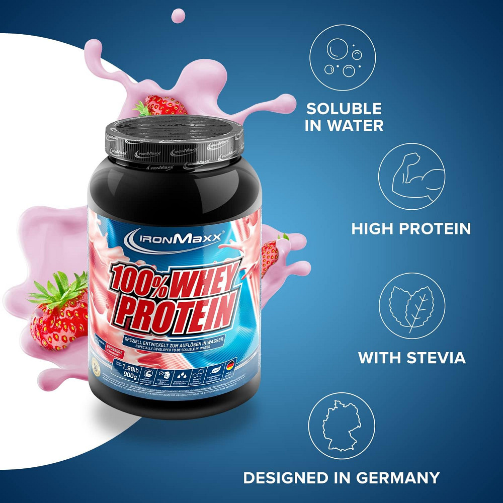 Протеин Ironmaxx 100% Whey Protein 900 g (Strawberry) Луцк - изображение 3