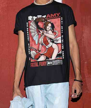 Футболка з аніме принтом Маі Схірануі Кінг Фігхтерс оверсайз (S/M/L) Чорний AnimeJ0921 Дніпро