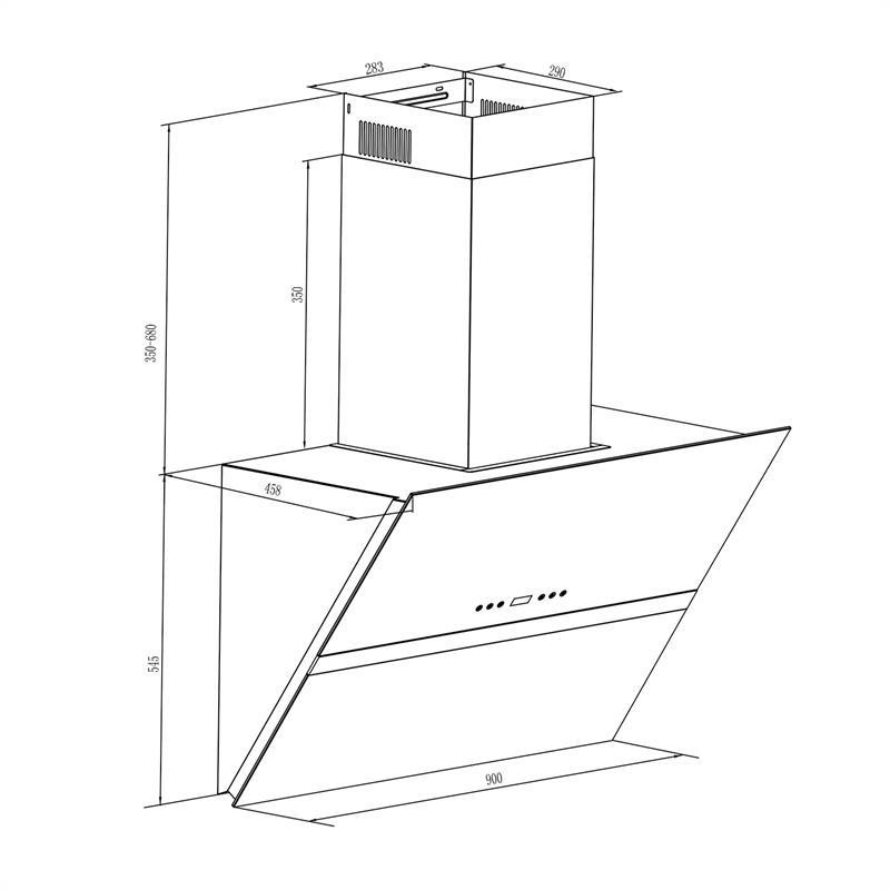 Комплект рециркуляції для витяжки Aurea VII 90 см фільтр з активованим вугіллям чорний 90 см Чорний Рівне - фото 7