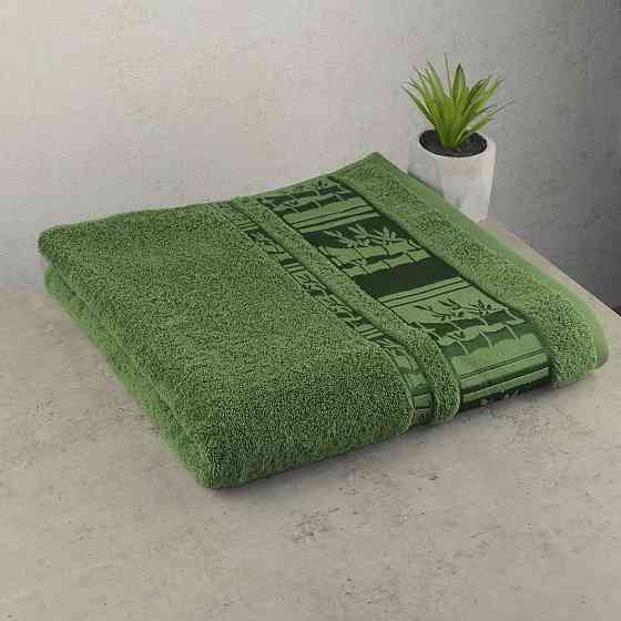 Банний махровий рушник GM Textile 70х140см BambooN 450г/м2 (Зелений) Суми