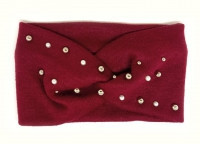 Пов'язка чалма бордова з намистинами Київ - фото 1