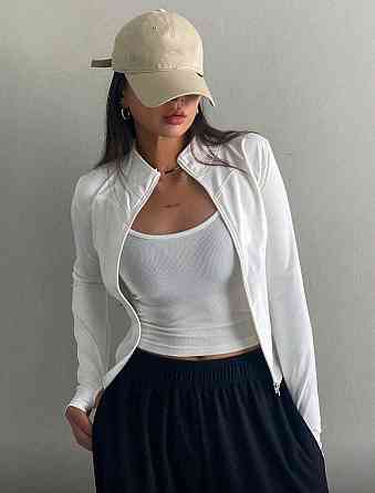 Стильний жіночий лонгслів із довгим рукавом на блискавці пума Білий, 44 Одеса