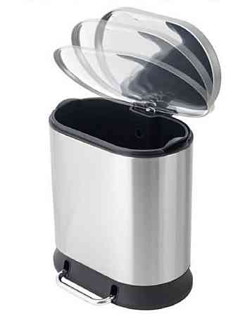 Овальное мусорное ведро с плавным закрытием Mixxus Premium Strong-TC0120 20л, цвет нержавеющая сталь Харьков