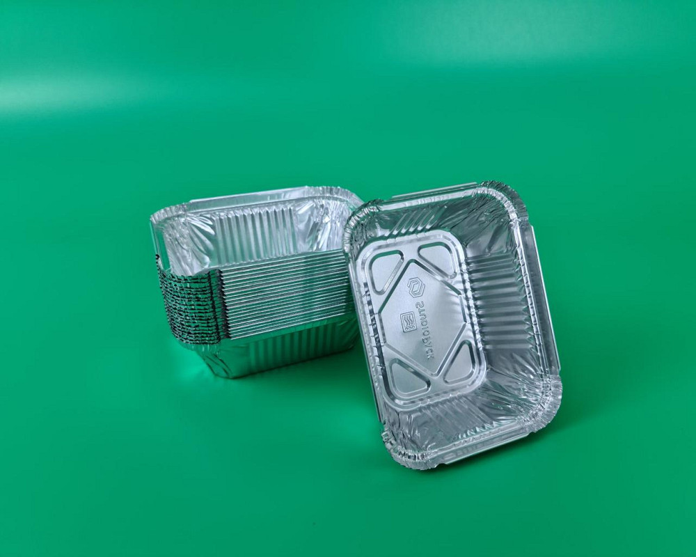 Контейнер із харчової алюмінієвої фольги прямокутний 225 мл SP15L 100 шт. в пакованні (1 пачка) Харків - фото 5