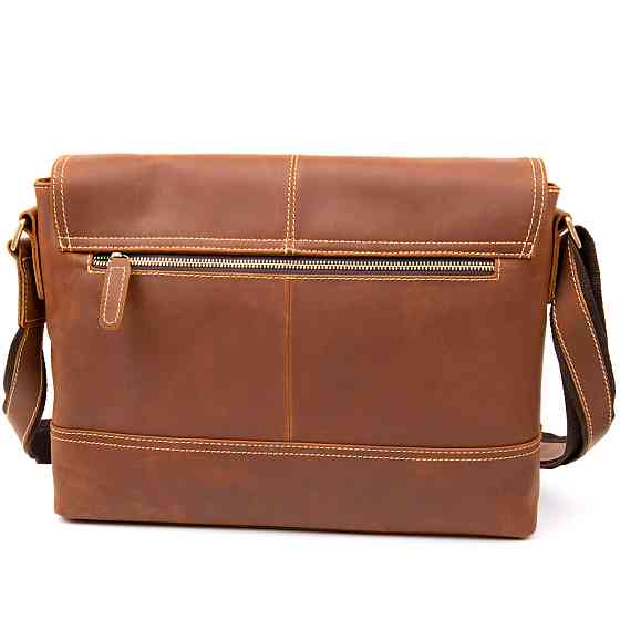 Сумка матовая мужская почтальонка Рыжая (Vintage) Киев