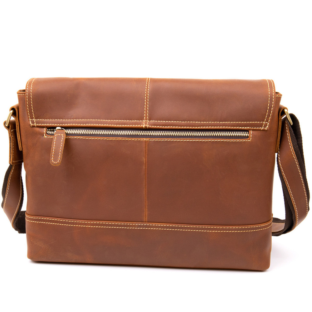 Сумка матовая мужская почтальонка Рыжая (Vintage) Киев - изображение 6