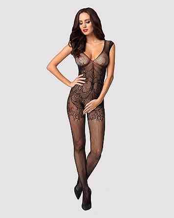 (SALE) Бодистокинг Obsessive Bodystocking F234 S/M/L, абстрактный рисунок, глубокое декольте Sex Aura Киев