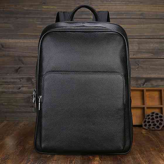 Шкіряний рюкзак для ноутбука на два відділи Vintage 20906_1 Чорний Київ