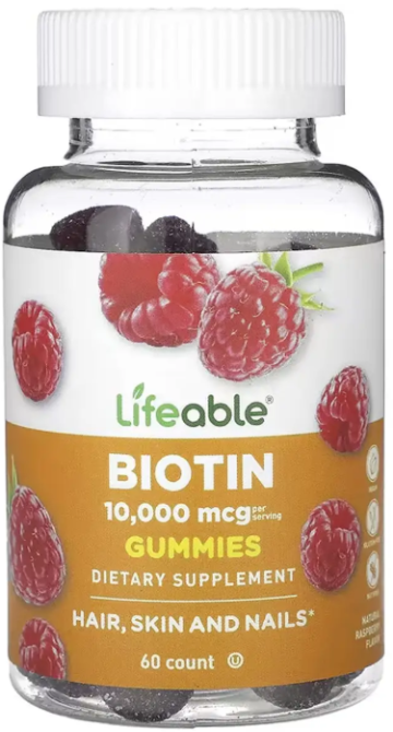 Биотин Lifeable Biotin 10,000 mcg 60 жев таб малина Киев - изображение 1
