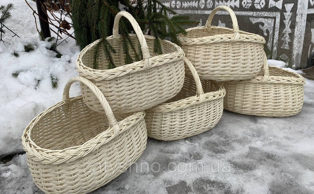 Корзина плетеная пасхальная, белая Киев - изображение 3