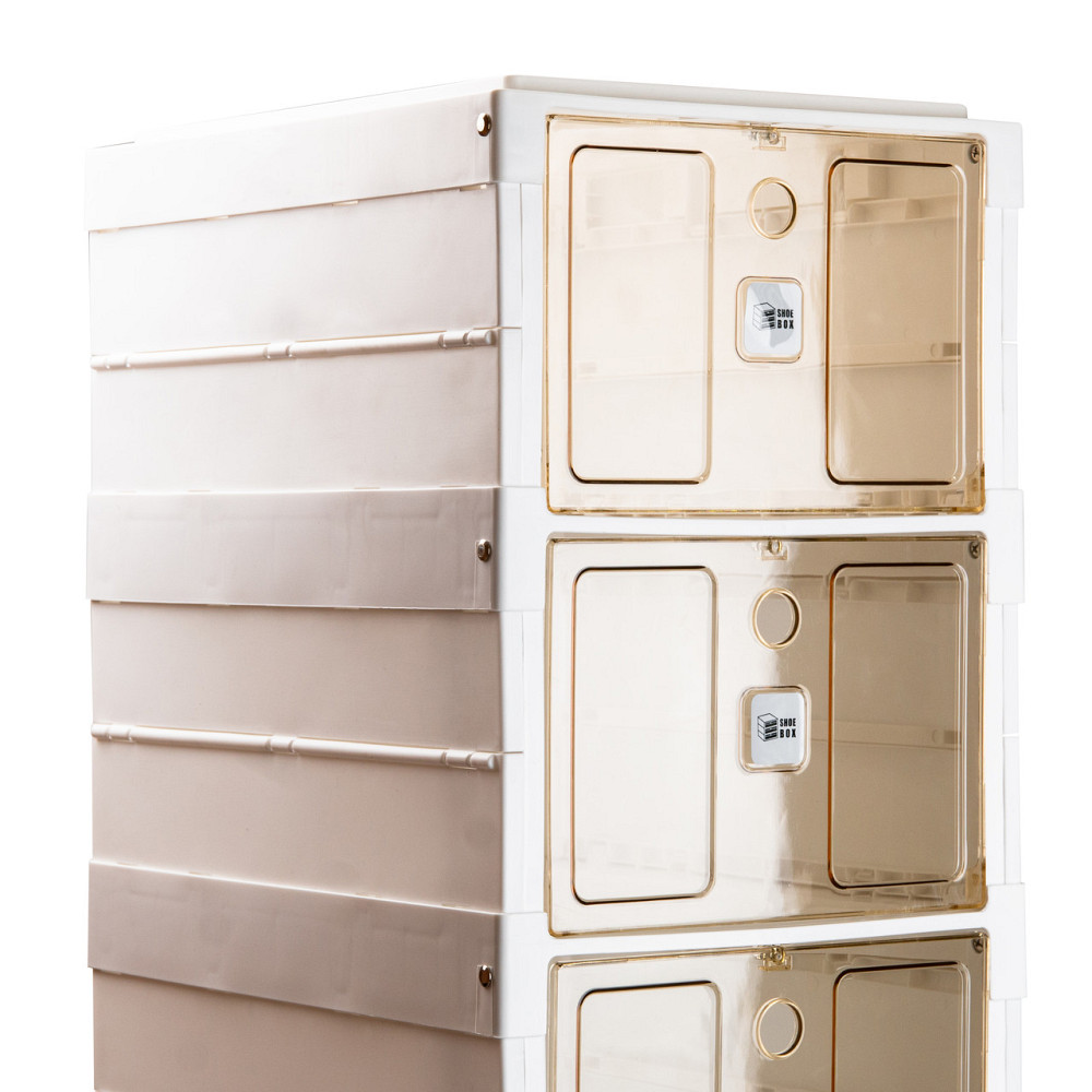 Happy Life Шафа для взуття портативна пластикова 33 х 26х 100 см на 6полиць Біла Коломия - фото 4