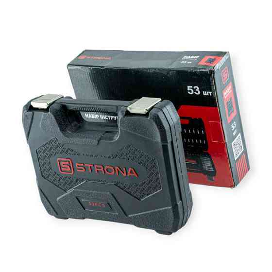 Набір інструменту 1/4" 53 шт, 4-14 мм з тріщ., подовж., кардан, отв.-вороток, біти, подовж. Мукачево