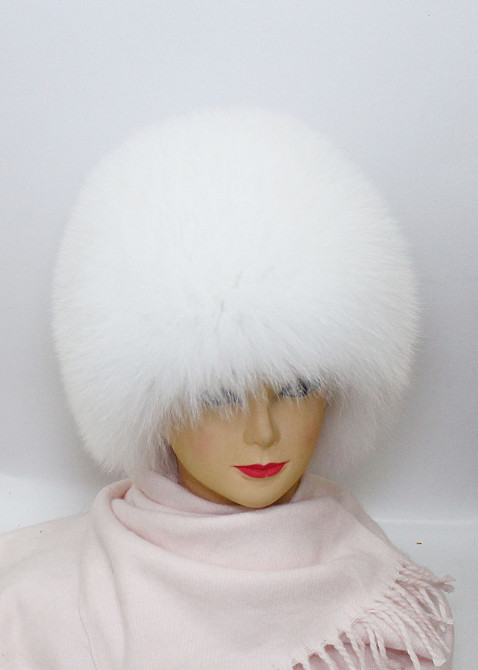 Шапка песцовая женская Шарлотта Белый Харьков - изображение 6