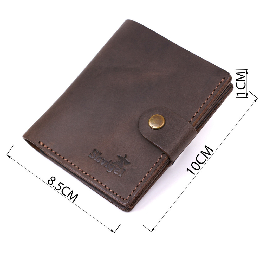 Кожаный мужской бумажник Коричневый (SHVIGEL) Киев - изображение 8