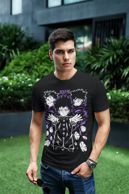 Футболка для мальчика аниме Аниме Манга Моб Псйкхо оверсайз (рост от 165 до 180 ) Черний AnimeJ0687m Днепр - изображение 4