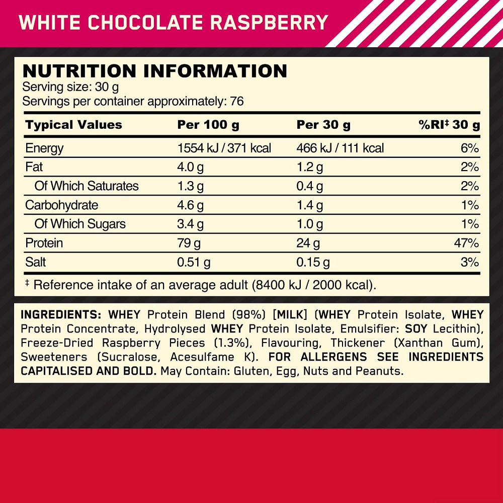 Gold Standard 100% Whey 2273g (White Chocolate Raspbery) EU Луцьк - фото 2