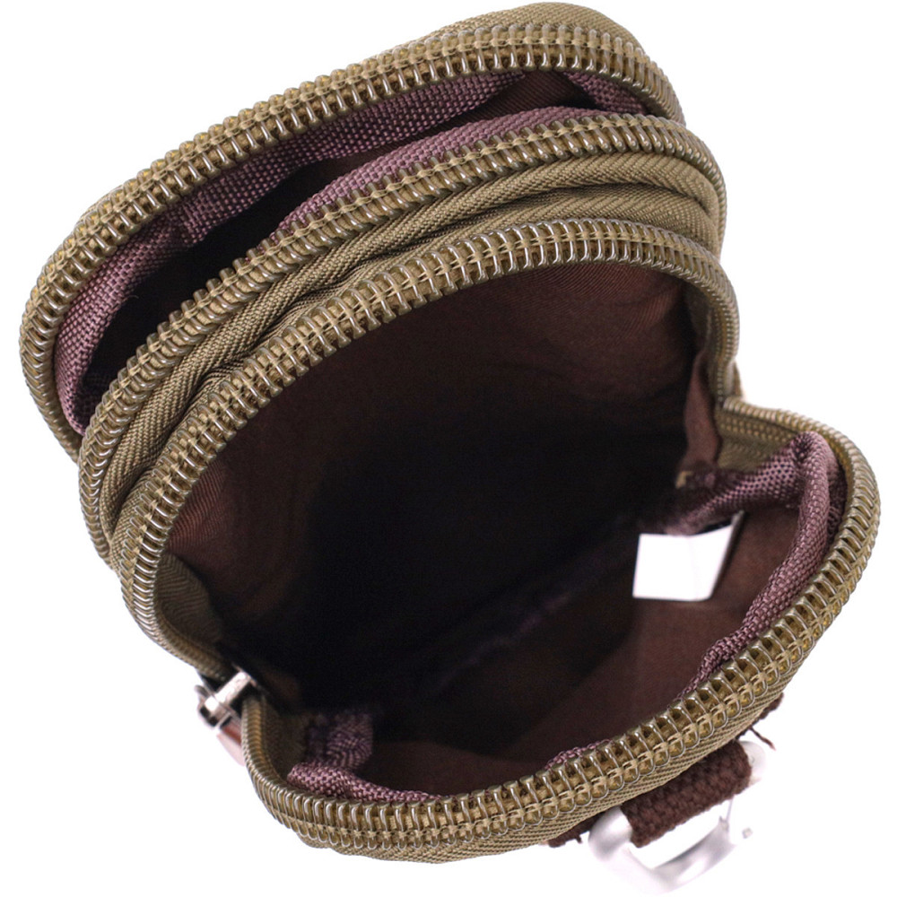 Компактна сумка-чохол на пояс із металевим карабіном із текстилю Vintage 22224 Оливковий Київ - фото 7