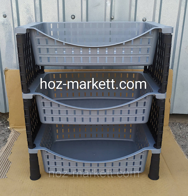 Полиця — етажерка сіра з чорним на три яруси Туреччина Харків - фото 1