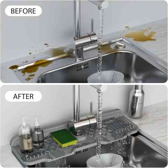 Силіконовий килимок під кран для зливу води в раковину 36*14 см Вінниця