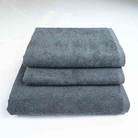 Набор махровых полотенец 3шт GM Textile 50х90см, 50х90см, 70х140см 400г/м2 (Серый) Сумы
