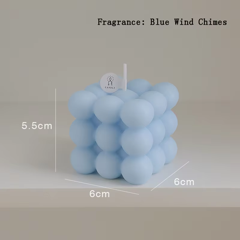 Свічка у формі бульбашковий куб у синьому кольорі Кам'янець-Подільський - фото 3