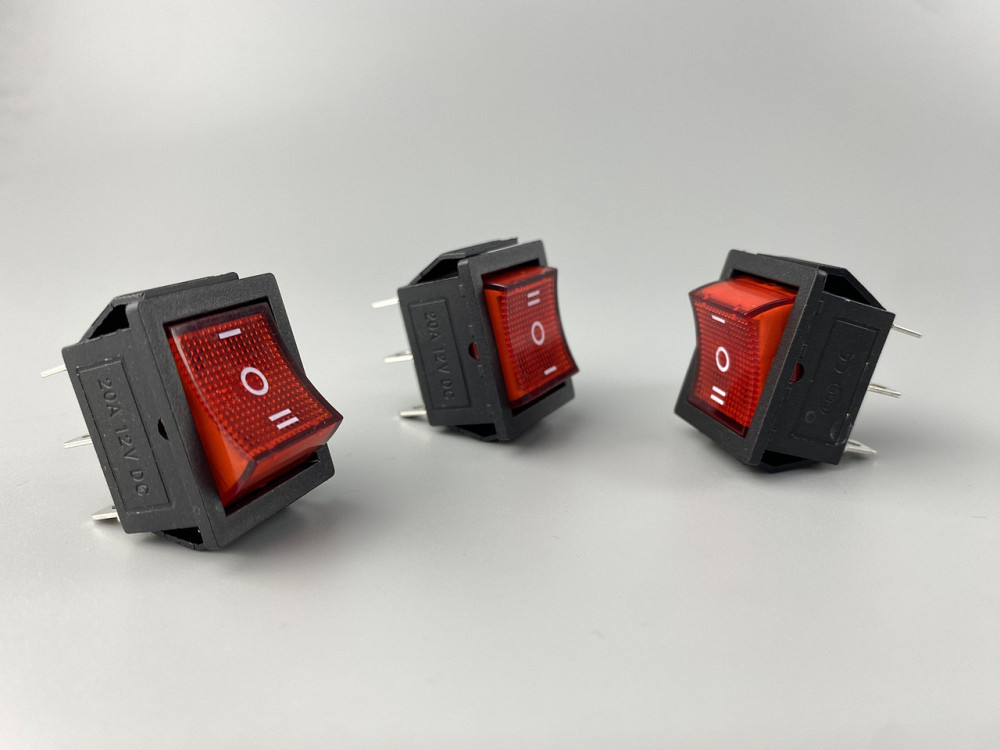 Перемикач клавішний червоний, з led-підсвіткою 12 V, 25 ммх31мм, 6 ніжок Мукачево - фото 6