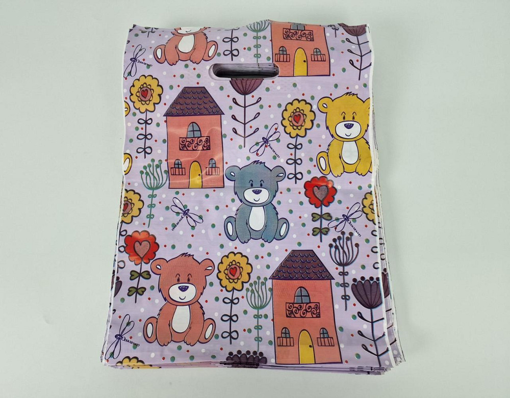 Пакет с прорезной ручкой (30*37+3) Мишки Леоми (50 шт) Харьков - изображение 1