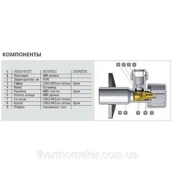 Кран кульовий кутовий ARCO 1/2″х 3/8″ NOV20 (NOV04) Киев