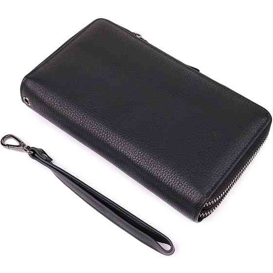 Цікавий чоловічий клатч із натуральної шкіри Vintage 23063 Чорний Київ