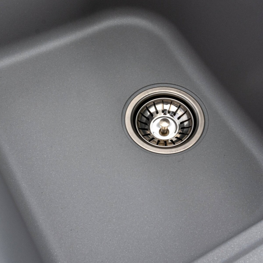 Гранітна мийка для кухні VALESO 7950 Equatoria матовий Сірий металік Коломыя - изображение 5