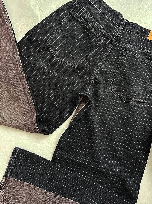 Женские стильные комбинированные джинсы super wide leg 38 Одесса - изображение 9