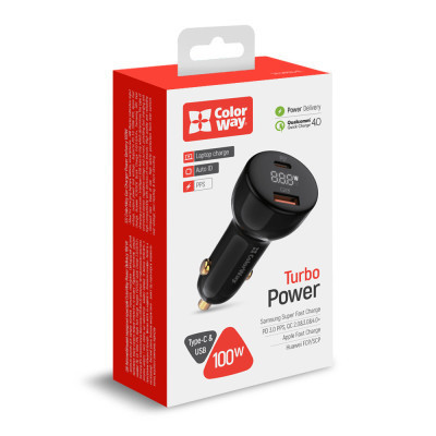 Зарядное устройство ColorWay Power Delivery PPS USB (USB-A + USB-C) (100W) Black (CW-CHA044PD-BK) Винница - изображение 9