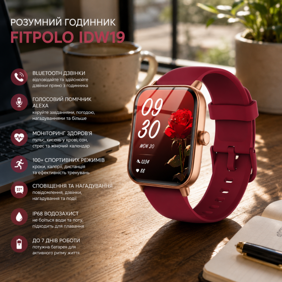 Умные часы Fitpolo IDW19 для мужчин и женщин, сенсорный экран 1,8
