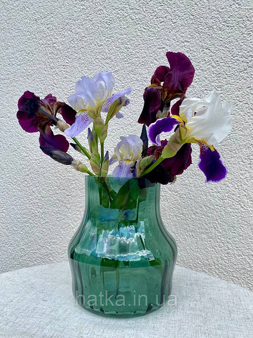 Ваза скляна 18*18*19,5 см "Анабель" зелене товсте скло Київ - фото 4