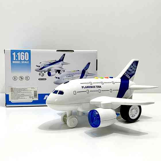 Літак інерційний з музикою підсвічуванням масштаб 1:160 Білий (WY720A/B) Чернігів