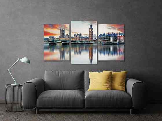 Модульная картина в гостиную / спальню   Біг-Бен   Art-728_3 70x130 см Киев
