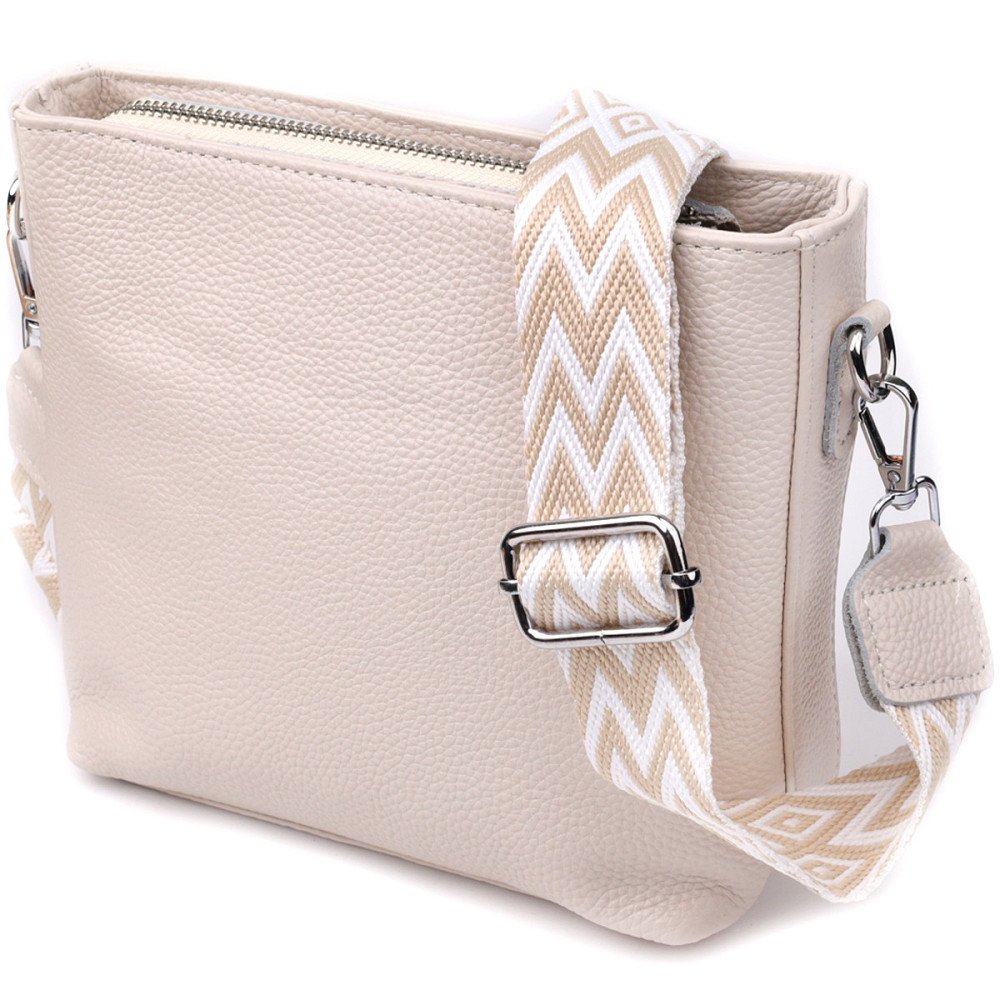 Повсякденна плечова сумка з натуральної шкіри Vintage 22915 Білий Київ - фото 1