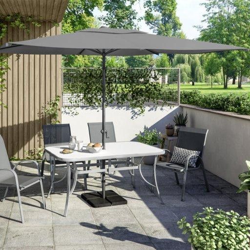 Зонт садовый пляжный прямоугольный 2х3 метра серый Киев - изображение 1