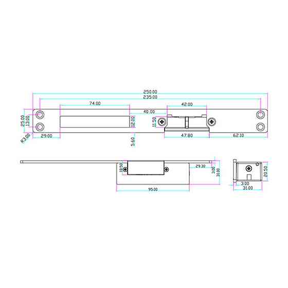 Електрозащіпка Yli Electronic YS-132NC (power closed) довга для системи контролю доступу Київ