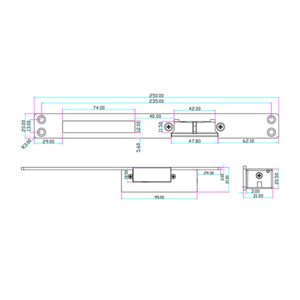 Електрозащіпка Yli Electronic YS-132NC (power closed) довга для системи контролю доступу Київ - фото 4