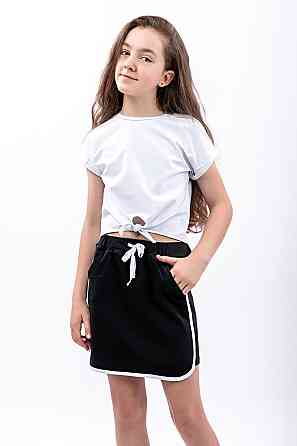 Юбка для девочек, чёрная, летняя , топ Крохатушка одяг 158 Киев